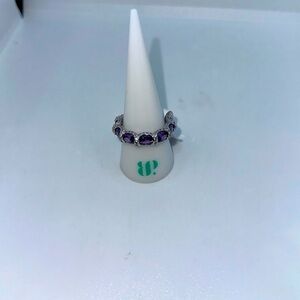 Elegant Purple Gemstone Silver Ring